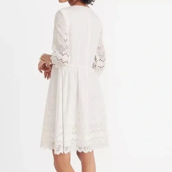 MADEWELL White Eyelet Lattice Dress Size 2 - Picture 2 of 9